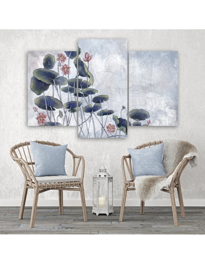 Printed canvas painting - Red water lily | FEEBY
