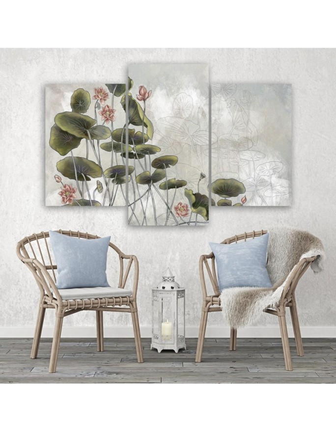 Printed canvas painting - Red water lily | FEEBY
