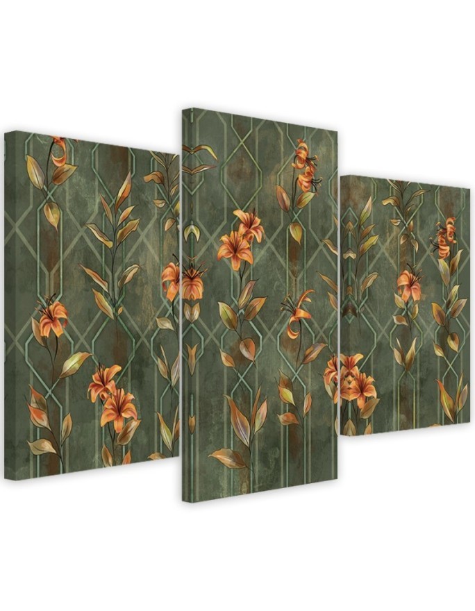 3 piece Room decoration - Lily yellow flower | FEEBY