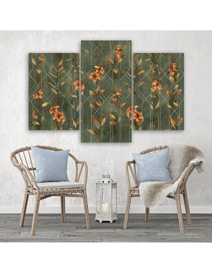 3 piece Room decoration - Lily yellow flower | FEEBY