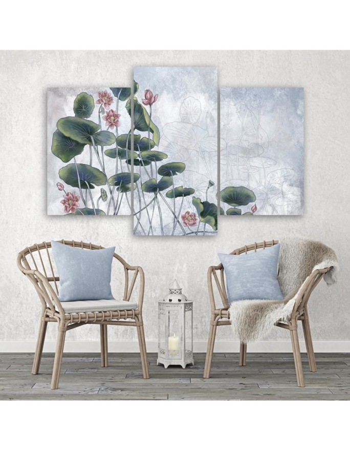 Room Wall art decoration - Red water lily | FEEBY