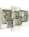 Wall painting - Square boxes shelves with flowers | FEEBY