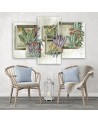 Wall painting - Square boxes shelves with flowers | FEEBY