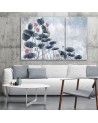 Wall art painting - Red water lily | FEEBY