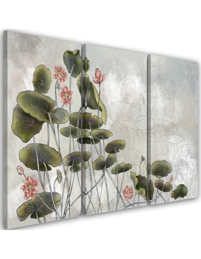 Red water lily - Modern art painting for bedroom | FEEBY