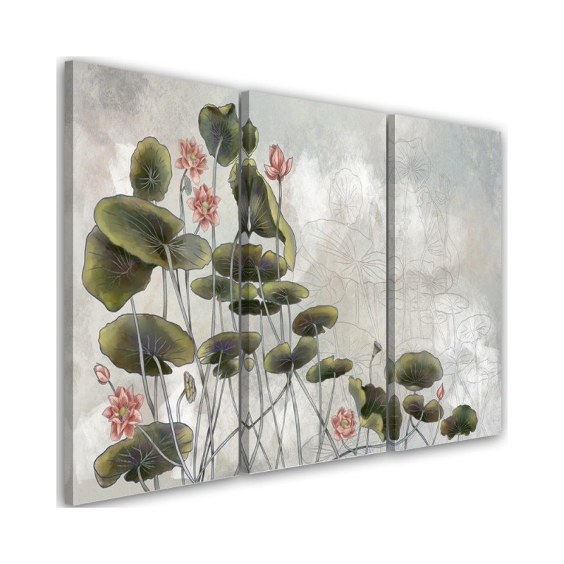 Red water lily - Modern art painting for bedroom | FEEBY