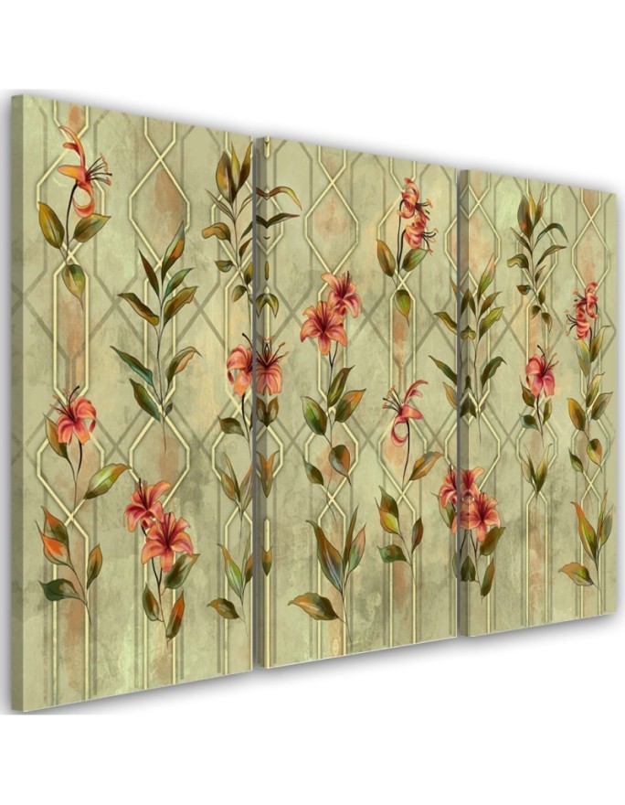 Yellow flower lily - Modern Canvas painting for the bedroom | FEEBY