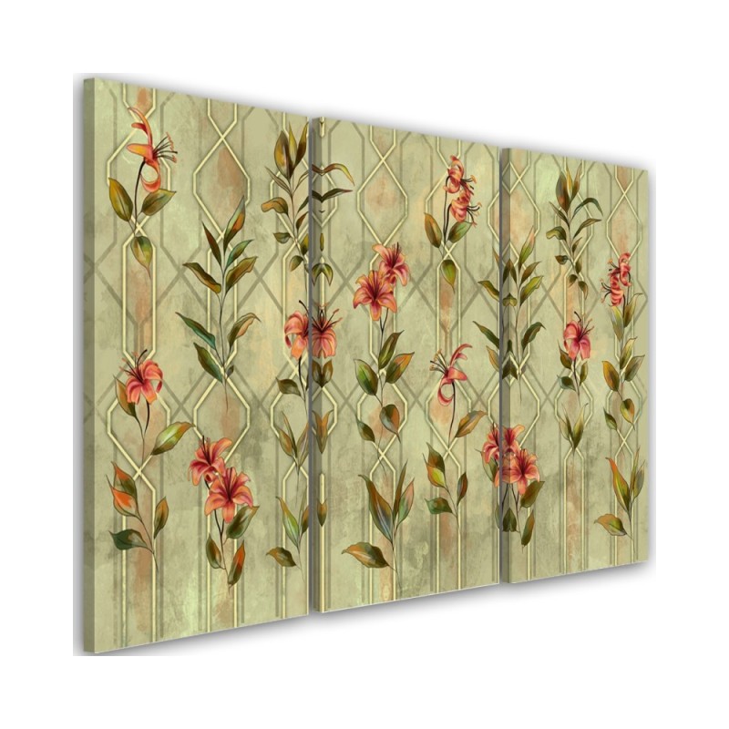 Yellow flower lily - Modern Canvas painting for the bedroom | FEEBY