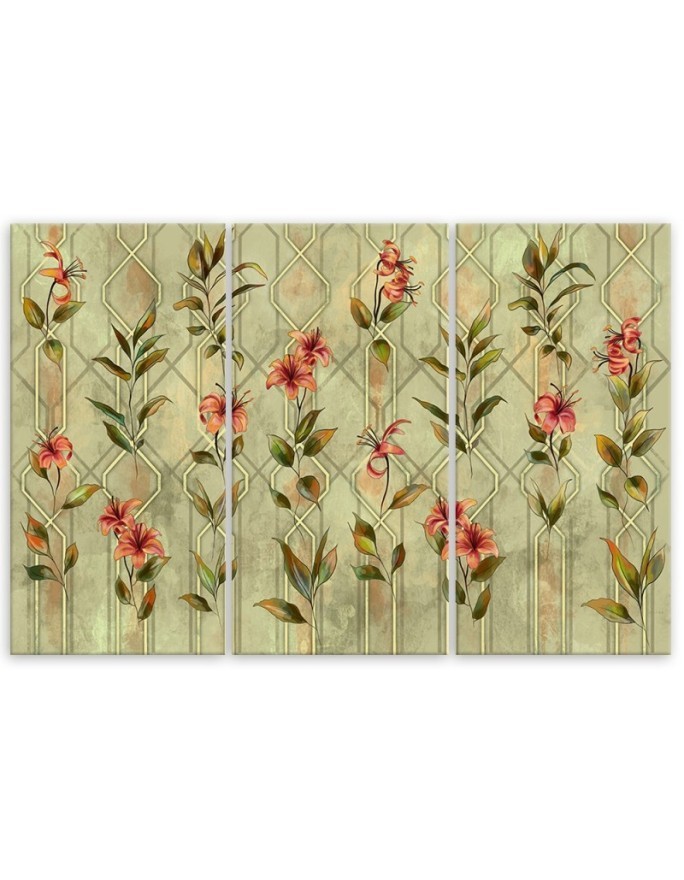 Yellow flower lily - Modern Canvas painting for the bedroom | FEEBY