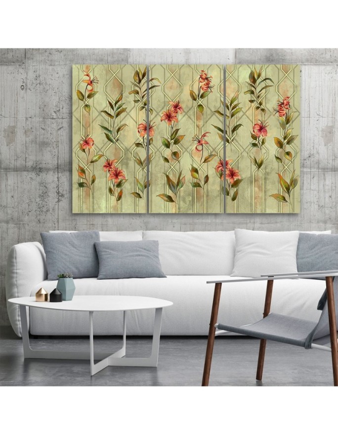 Yellow flower lily - Modern Canvas painting for the bedroom | FEEBY