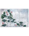 Modern painting for bedroom - Red water lily | FEEBY