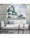 Modern painting for bedroom - Red water lily | FEEBY