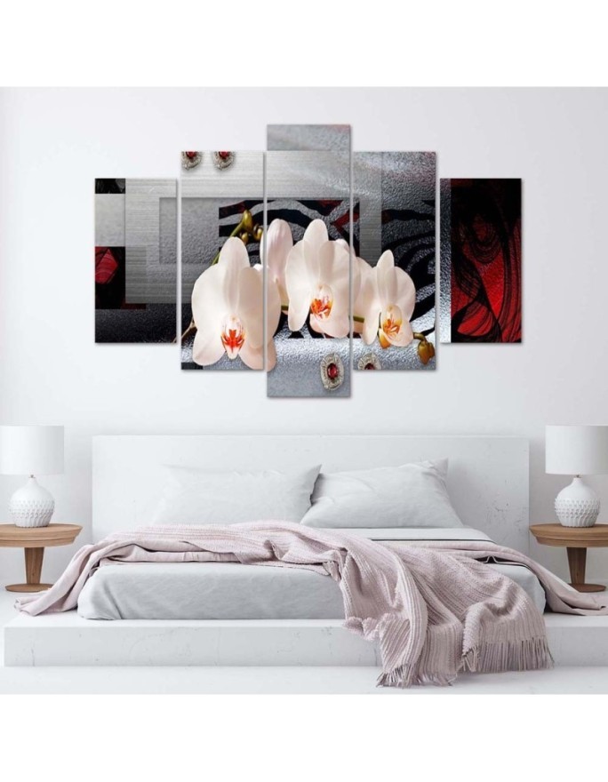 White orchids abstract - Canvas print with floral motif | FEEBY