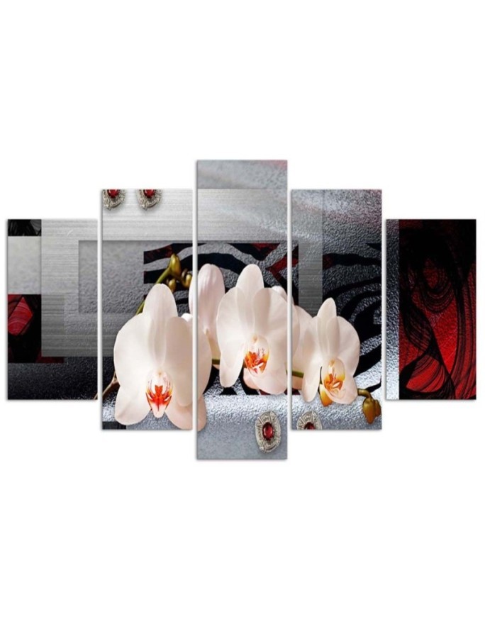 White orchids abstract - Canvas print with floral motif | FEEBY