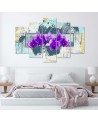 Purple orchid flowers - 5 part flower painting | FEEBY