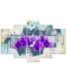 Purple orchid flowers - 5 part flower painting | FEEBY
