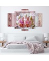 5 Piece Pink orchid - Canvas print with flowers | FEEBY