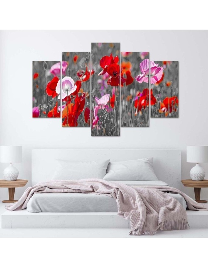 Poppies on a meadow - Flower painting 5 parts | FEEBY