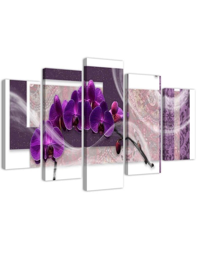 Purple orchid - Canvas print with flowers | FEEBY