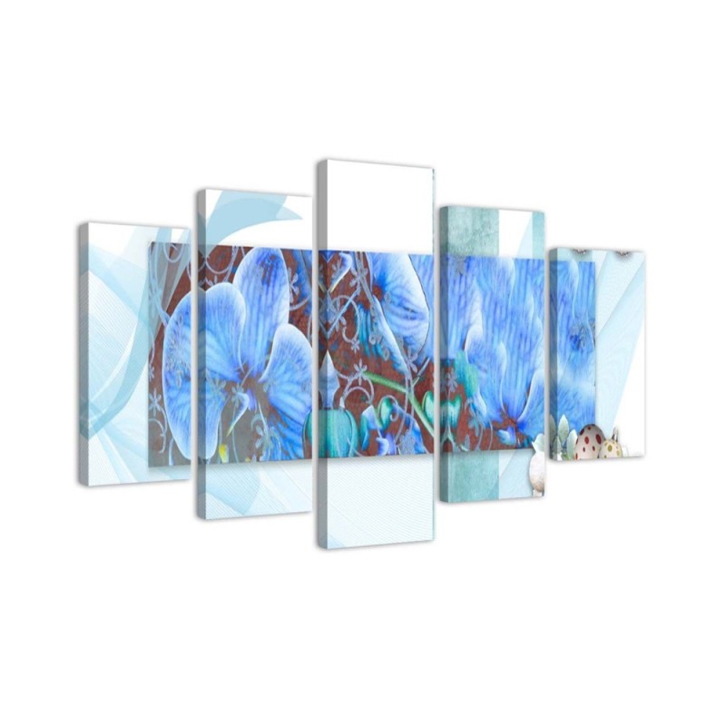 Orchid composition - Canvas print with flowers 5 parts | FEEBY