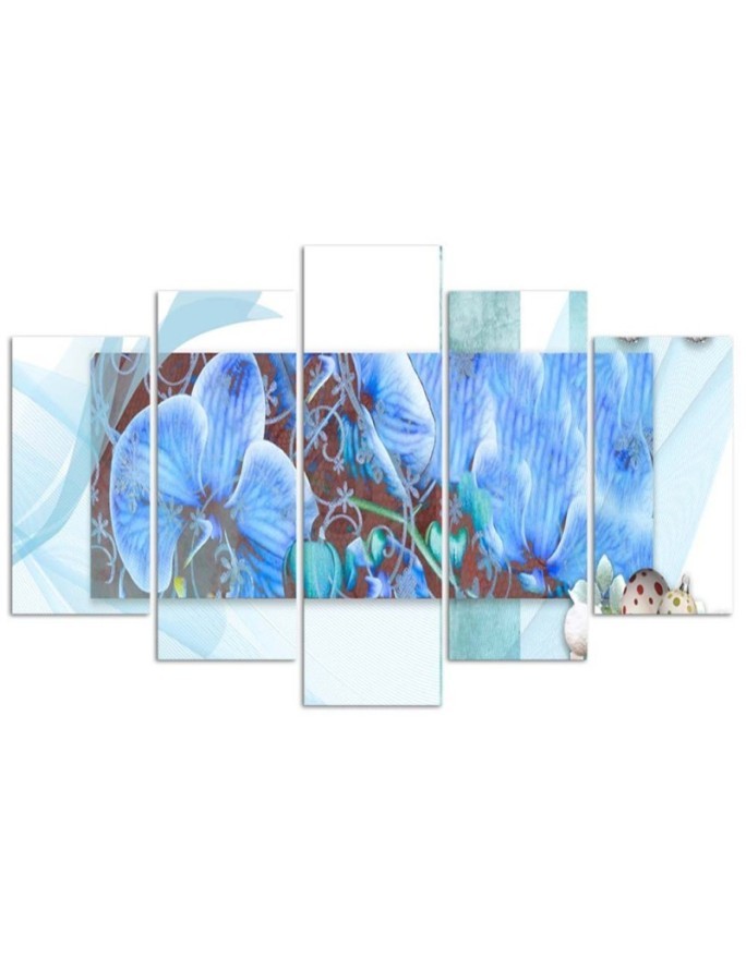 Orchid composition - Canvas print with flowers 5 parts | FEEBY