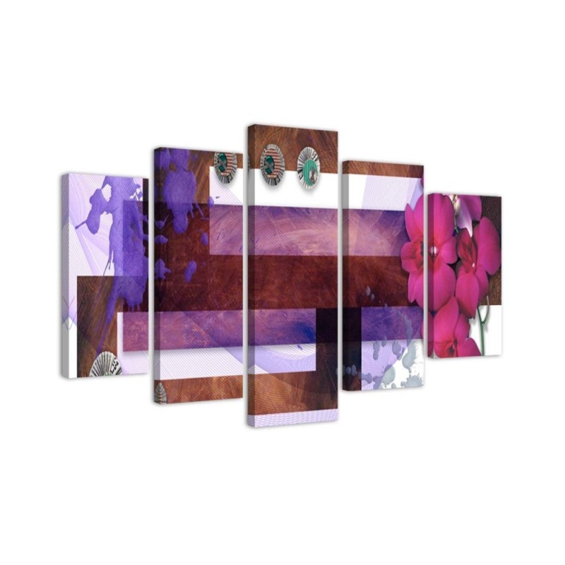 Composition with pink orchid - Canvas print with flowers | FEEBY