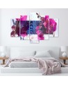 Composition with orchids - Canvas print with flowers 5 parts | FEEBY