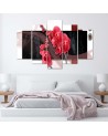 Composition with red orchids - 5-piece painting | FEEBY
