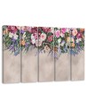 5 Piece Modern painting for bedroom - Colourful hanging flowers | FEEBY