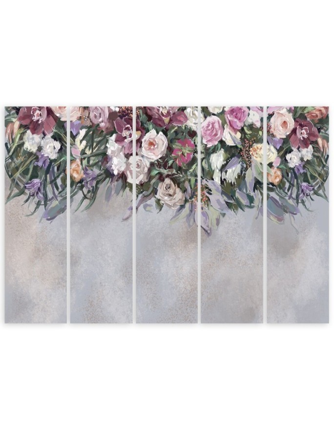 Modern painting for the living room - Colourful hanging flowers | FEEBY