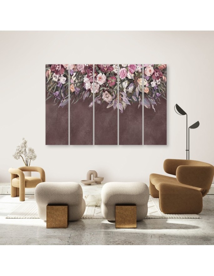 Modern painting for bedroom - Colourful hanging flowers | FEEBY