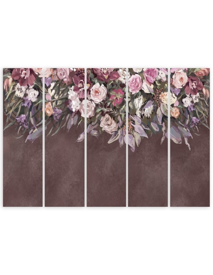 Modern painting for bedroom - Colourful hanging flowers | FEEBY