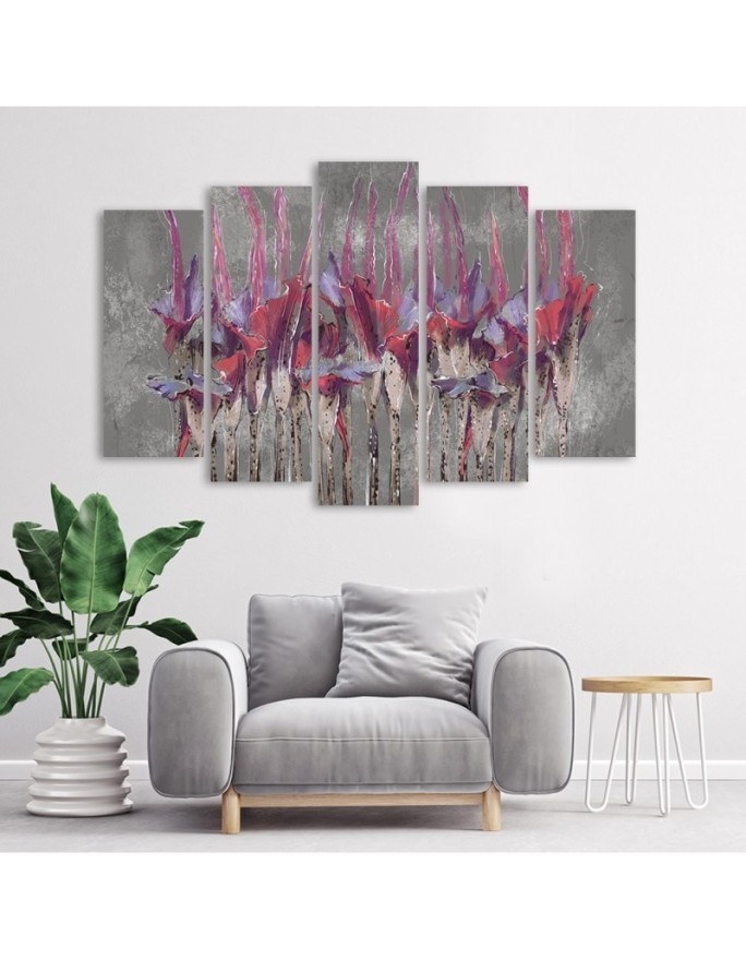 Modern paintings on canvas - Painted flowers plants | FEEBY