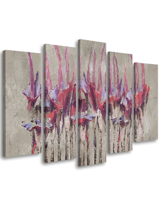 Modern canvas paintings - Painted flowers plants | FEEBY