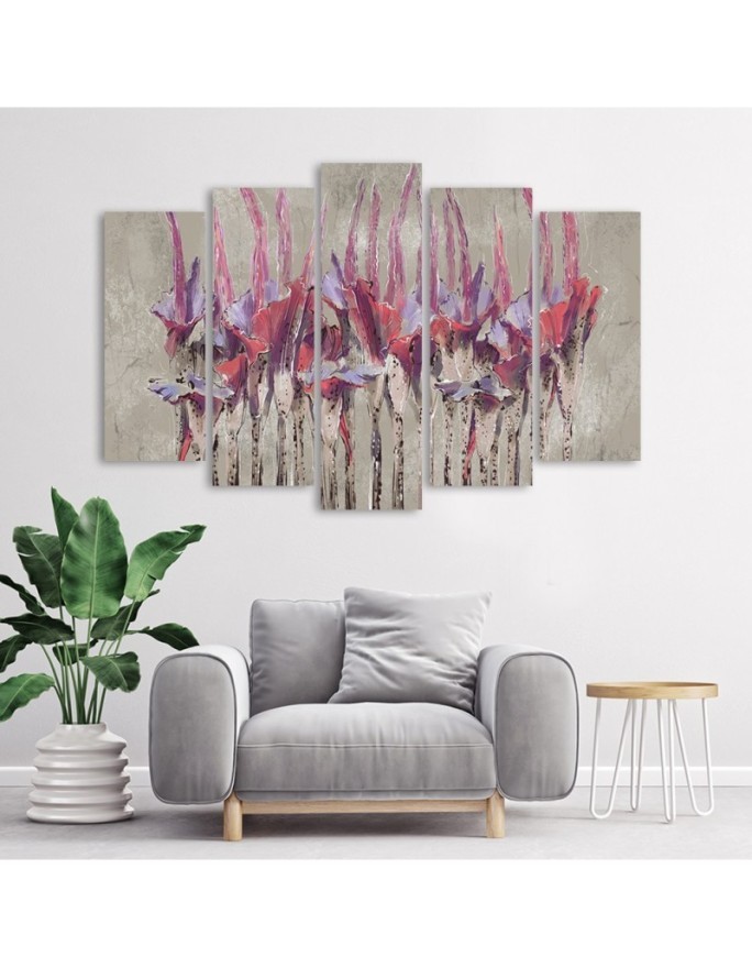 Modern canvas paintings - Painted flowers plants | FEEBY