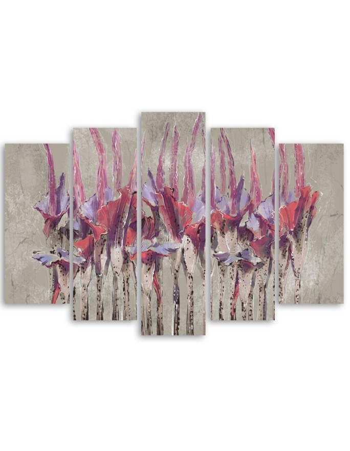 Modern canvas paintings - Painted flowers plants | FEEBY
