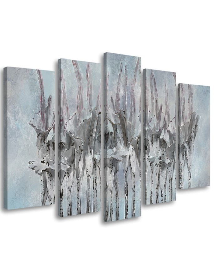 5 Modern paintings on canvas - Plants flowers painted | FEEBY