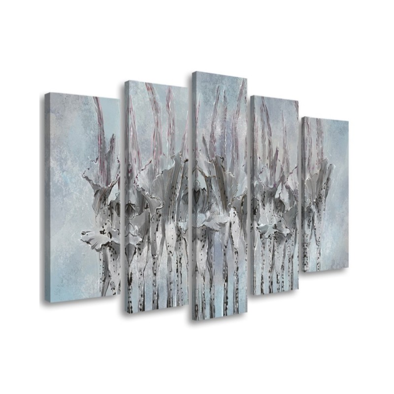 5 Modern paintings on canvas - Plants flowers painted | FEEBY