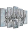 5 Modern paintings on canvas - Plants flowers painted | FEEBY