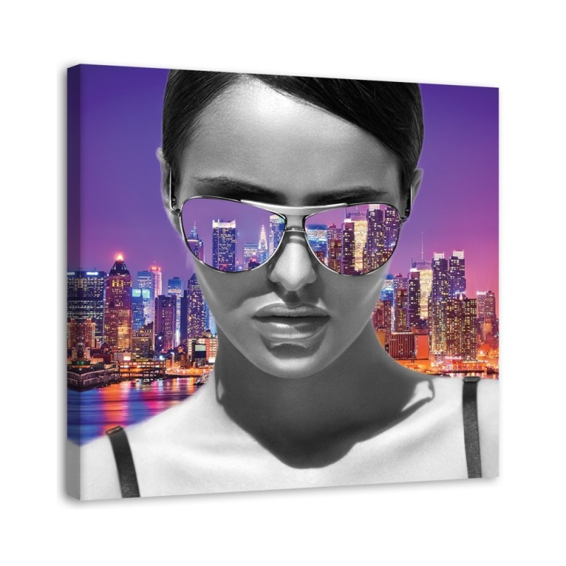 Modern paintings on canvas - Pop Art Woman in New York | FEEBY