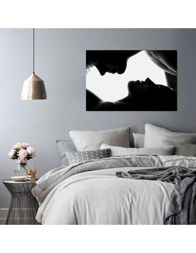 Bedroom Canvas painting - Couple kiss | FEEBY