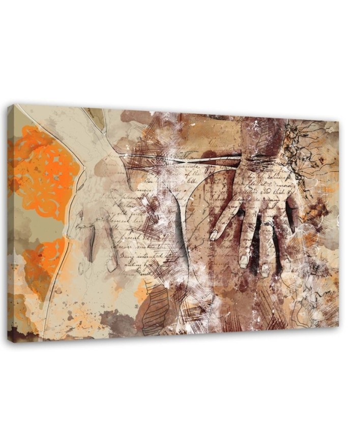 Women's buttocks abstract vintage - Retro canvas painting | FEEBY