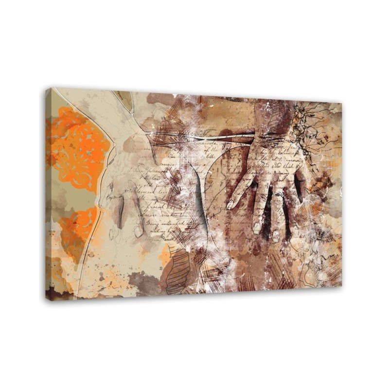 Women's buttocks abstract vintage - Retro canvas painting | FEEBY