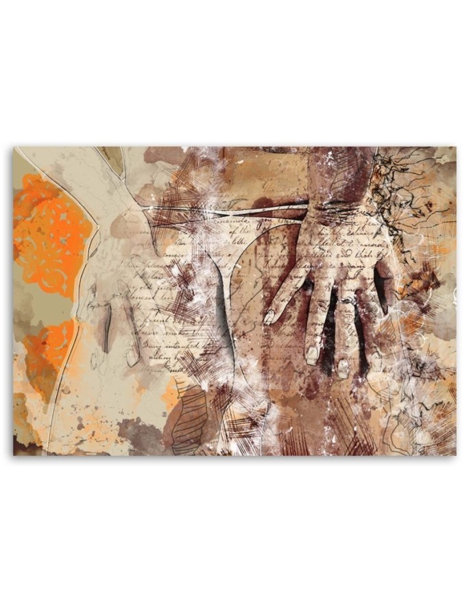 Women's buttocks abstract vintage - Retro canvas painting | FEEBY