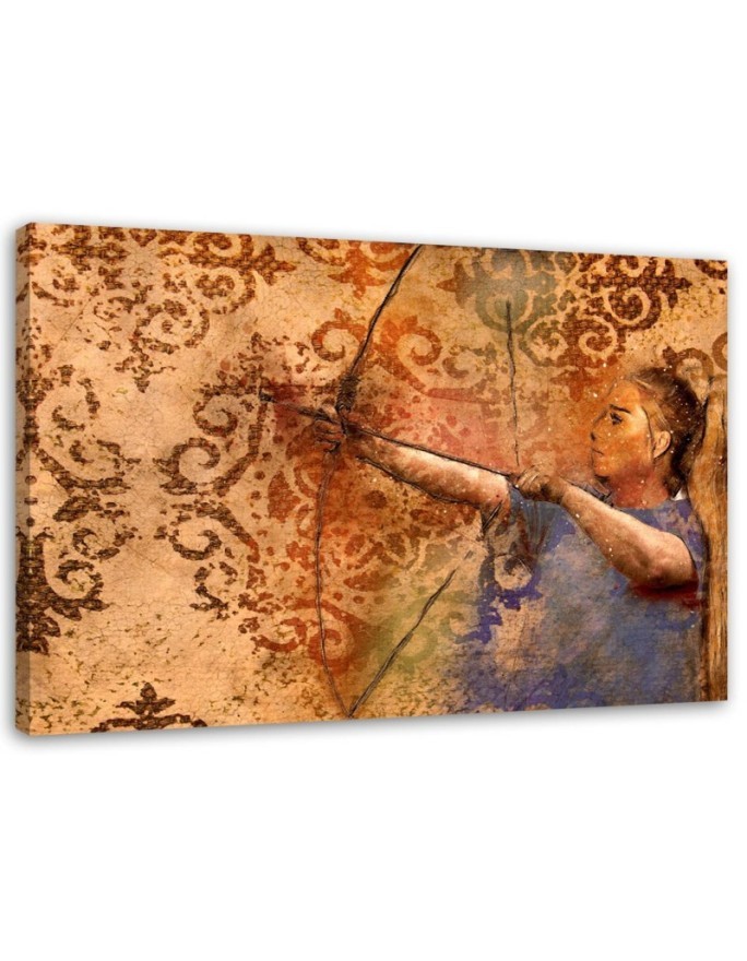 Woman archery vintage - Abstract painting | FEEBY