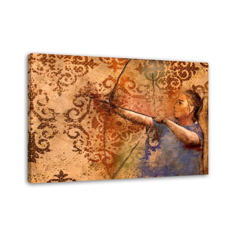 Woman archery vintage - Abstract painting | FEEBY