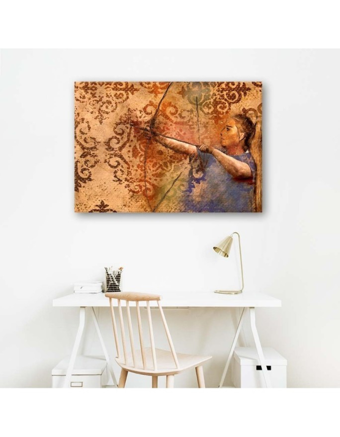 Woman archery vintage - Abstract painting | FEEBY