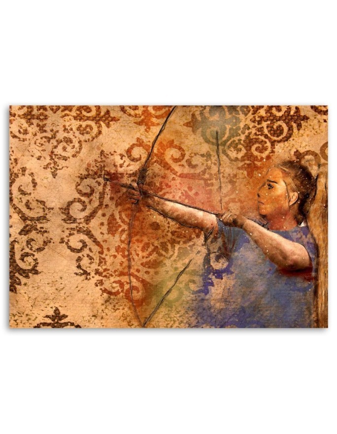 Woman archery vintage - Abstract painting | FEEBY