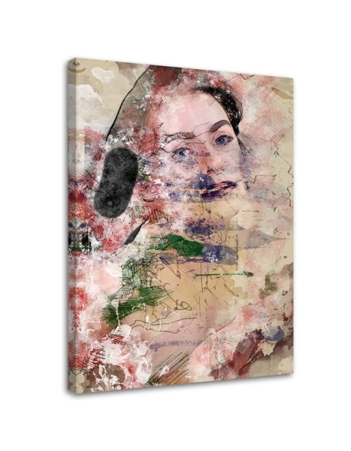Retro style Canvas painting - Abstract vintage woman face | FEEBY
