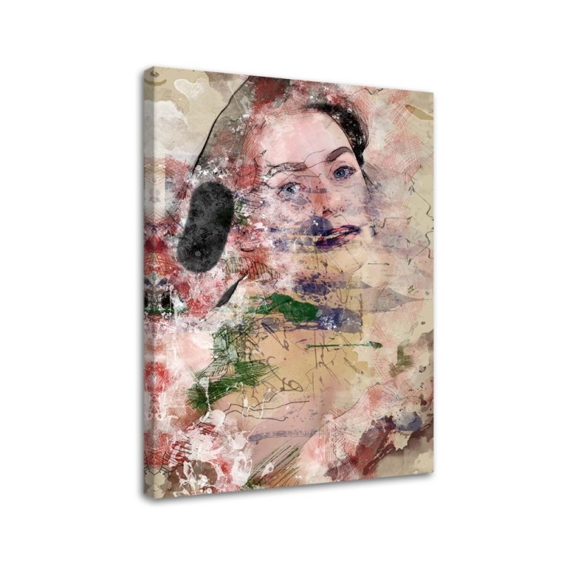 Retro style Canvas painting - Abstract vintage woman face | FEEBY